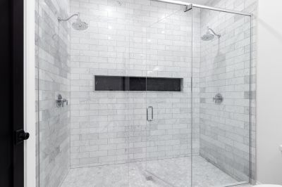 Open Shower with Natural Stone